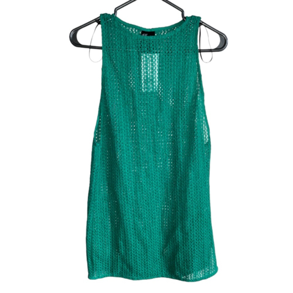 3 FOR $20 H&M Crochet-Look Beach Dress Women's Kelly Green XS Beachwear NWT